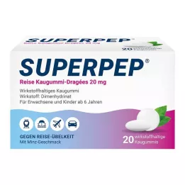 SUPERPEP Rejsetyggegummi Dragees 20 mg, 20 stk