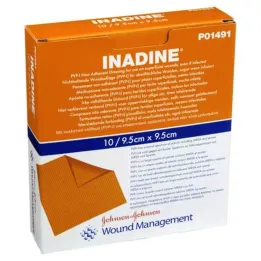 INADINE Salvegaze med PVP Jod. 9,5x9,5cm, 10 stk