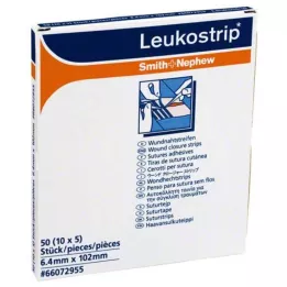 LEUKOSTRIP Sårlukningslister 6,4x102 mm, 10X5 stk