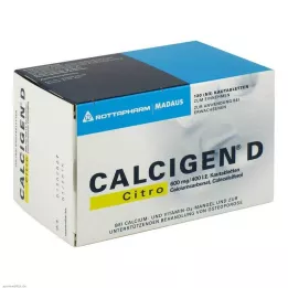 CALCIGEN D Citro 600 mg/400 I.E. tyggetabletter, 120 stk