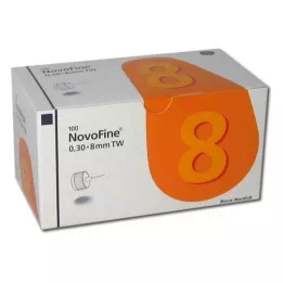 NOVOFINE 8 kanyler 0,30x8 mm 30 G tyndvægge, 100 stk