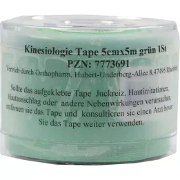 KINESIOLOGIE Tape 5 cmx5 m grøn, 1 stk