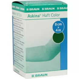 ASKINA Klæbende bandage farve 8 cmx4 m grøn, 1 stk