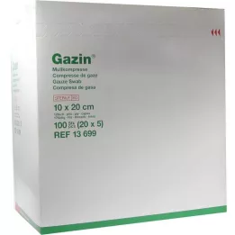 GAZIN Gaze komp.10x20 cm steril 12-lags ekstra stor, 20X5 stk