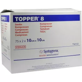 TOPPER 8 kompresser 10x10 cm sterile, 75X2 stk