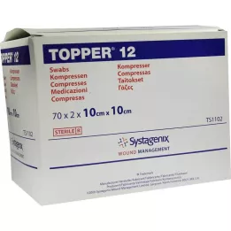 TOPPER 12 pakker 10x10 cm steril, 70x2 stk