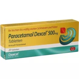 PARACETAMOL Dexcel 500 mg tabletter, 20 stk