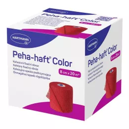 PEHA-HAFT Farvefikseringstape latexfri 8 cm x 20 m rød, 1 stk