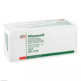 VLIWASOFT Nonwoven kompresser 7,5x7,5 cm usterile 6l., 100 stk