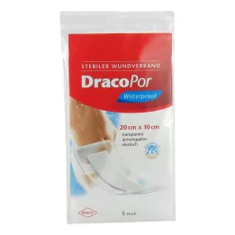 DRACOPOR vandtæt sårforbinding 10x20 cm steril, 5 stk