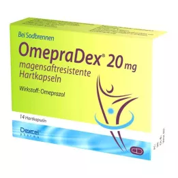 OMEPRADEX 20 mg gastro-resistente hårde kapsler, 14 stk