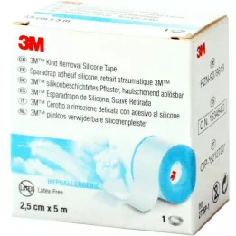 3M silikonebelagt gips 2,5 cm x 5 m rulle, 1 stk