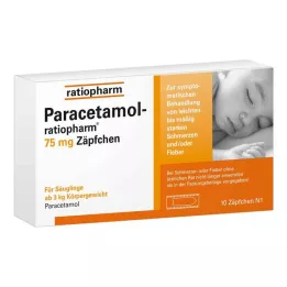 PARACETAMOL-ratiopharm 75 mg stikpiller, 10 stk