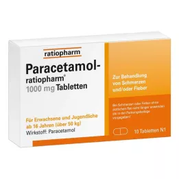 PARACETAMOL-ratiopharm 1.000 mg tabletter, 10 stk
