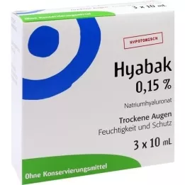HYABAK Øjendråber, 3X10 ml