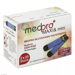 MEDPRO Maxi &amp; mini blodsukkerteststrimler, 2X25 stk