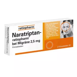 NARATRIPTAN-ratiopharm til migræne filmovertrukne tabletter, 2 stk