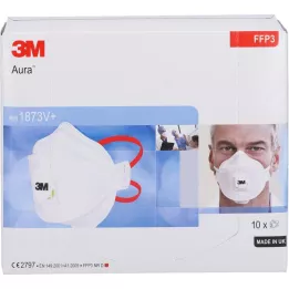 ATEMSCHUTZMASKE 3M 1873V+ med ventil Aura FFP3, 10 stk
