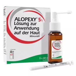 ALOPEXY 5 % opløsning til kutan påføring, 3X60 ml