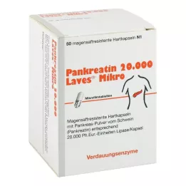 PANKREATIN 20.000 Laves Micro gastro-resistente hårde kapsler, 50 stk