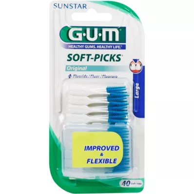 GUM Bløde picks store, 40 stk
