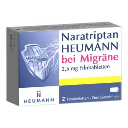 NARATRIPTAN Heumann til migræne 2,5 mg filmovertrukne tabletter, 2 stk
