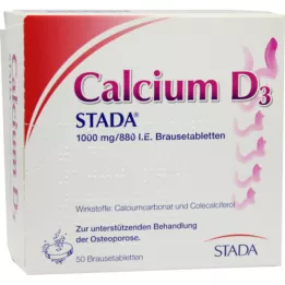 CALCIUM D3 STADA 1000 mg/880 IE brusetabletter, 50 stk