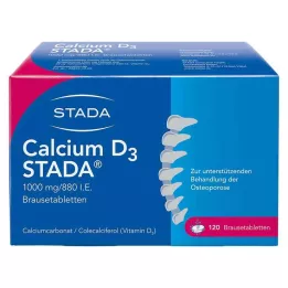 CALCIUM D3 STADA 1000 mg/880 I.E. brusetabletter, 120 stk