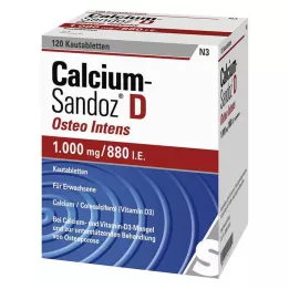 CALCIUM SANDOZ D Osteo intens tyggetabletter, 120 stk