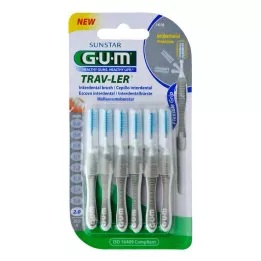 GUM TRAV-LER 2,0 mm lysegrå interdental + 6 hætter, 6 stk