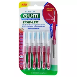GUM TRAV-LER 1,4 mm lys pink interdental + 6 hætter, 6 stk