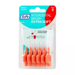 TEPE Interdentalbørste x-blød 0,5 mm ISO 2 rød, 6 stk