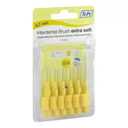 TEPE Interdentalbørste x-blød 0,7 mm ISO 4 gul, 6 stk
