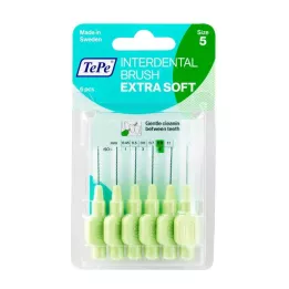 TEPE Interdentalbørste x-blød 0,8 mm ISO 5 grøn, 6 stk