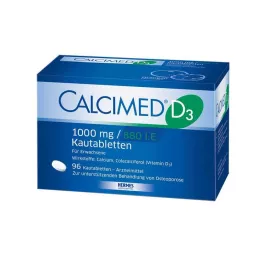 CALCIMED D3 1000 mg/880 I.E. tyggetabletter, 96 stk