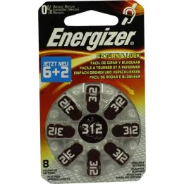 Energizer høreapparat batteri 312, 8 stk