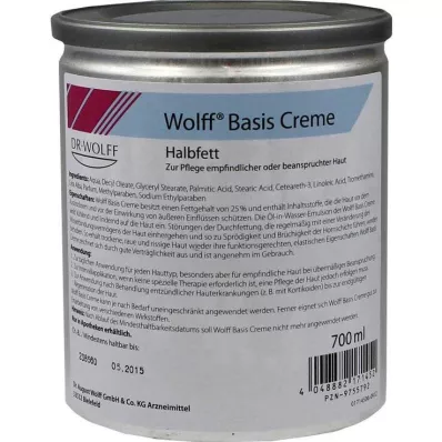 WOLFF Basiscreme halvfedt, 700 ml