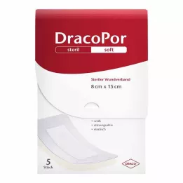DRACOPOR Sårforbinding 8x15 cm steril, 5 stk