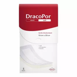 DRACOPOR Sårforbinding 10x20 cm steril, 5 stk