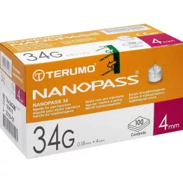 TERUMO NANOPASS 34 Pennål 34 G 0,18x4 mm, 100 stk