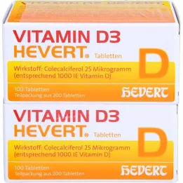 VITAMIN D3 HEVERT tabletter, 200 stk
