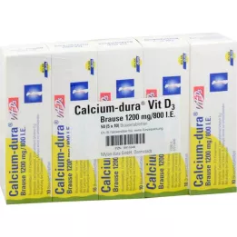 CALCIUM DURA Vit D3 brusende 1200 mg/800 IE, 50 stk