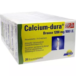 CALCIUM DURA Vit D3 brusende 1200 mg/800 I.E., 120 stk