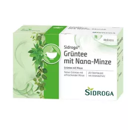 SIDROGA Wellness grøn te med. Nana Mint Filter., 20 X 1,5 g