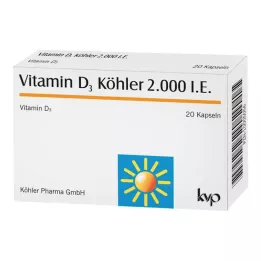 VITAMIN D3 KÖHLER 2.000 IE kapsler, 20 stk