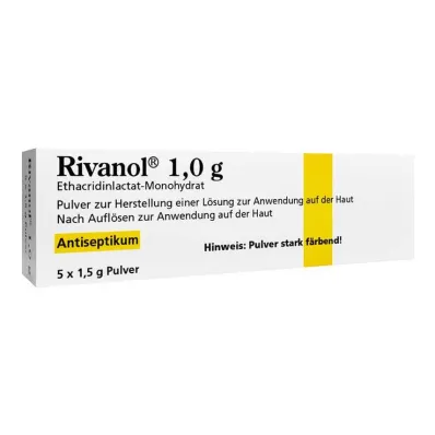 Rivanol 1,0 g pulver, 5 stk
