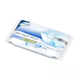 TENA WET Wash Glove duftende 15x23 cm blå, 8 stk