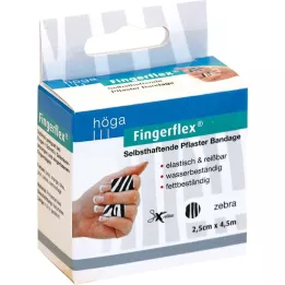 FINGERFLEX 2,5 cmx4,5 m Zebra latexfri, 1 stk
