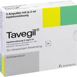 TAVEGIL Injektionsopløsning 2 mg/2 ml ampuller, 5X2 ml