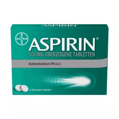 ASPIRIN 500 mg overtrukne tabletter, 8 stk